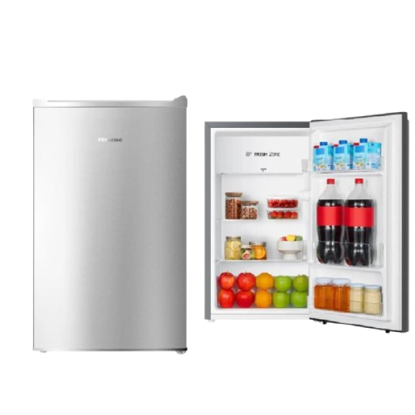 HISENSE Fridge, 92L, Single Door Defrost (Direct Cool), Silver