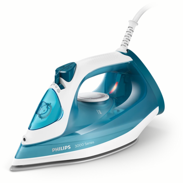 PHILIPS Steam Iron, Ceramic Soleplate, Blue & White