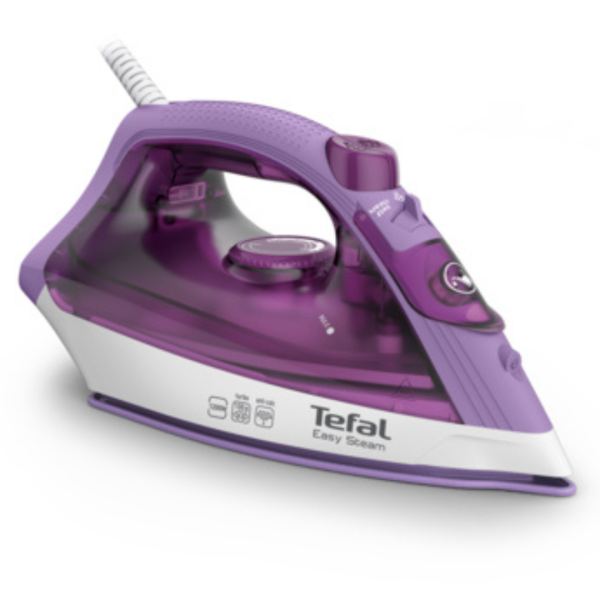 TEFAL Steam Iron, Ceramic Soleplate, Purple & White