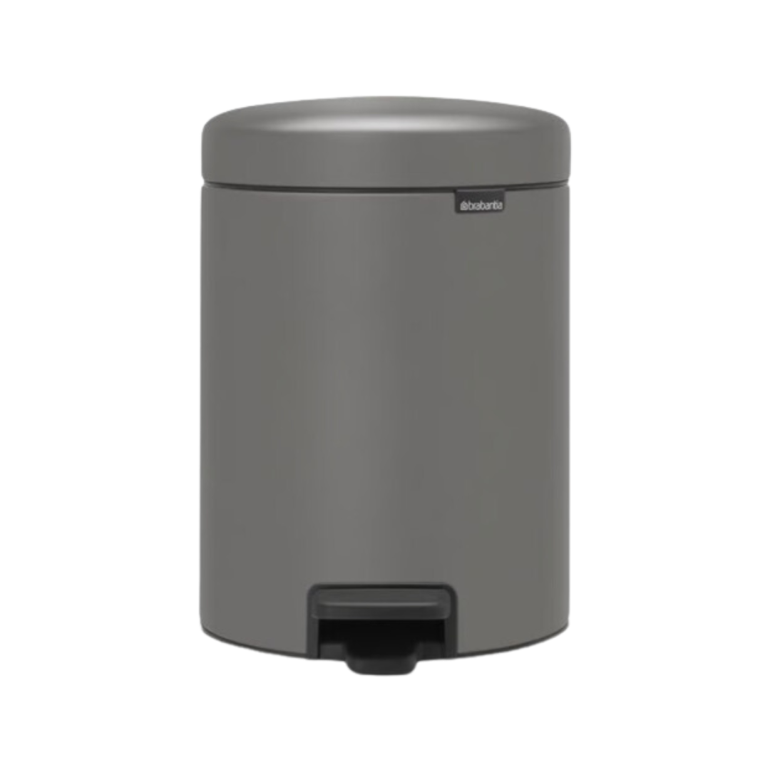 BRABANTIA Pedal Bin New Icon, 5L Mineral Concrete Grey