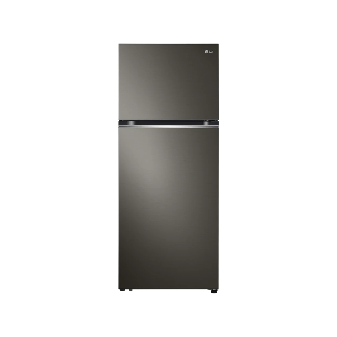 LG Fridge, 335L, 2 Door Top Mount Freezer No Frost (Frost Free), Black Steel