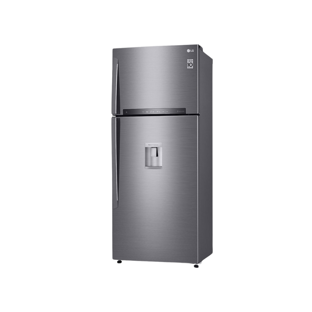 LG Fridge, 509L, 2 Door Top Mount Freezer No Frost (Frost Free), Platinum Silver