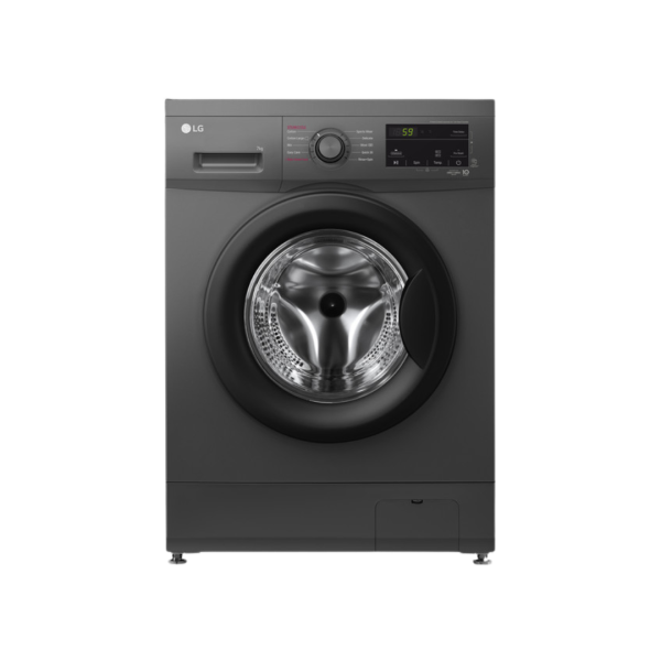 LG Washing Machine, 8kg, Full Auto Front Load Wash Only, Black