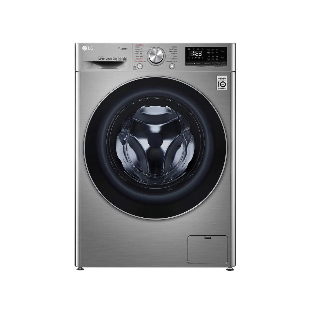 LG Washing Machine, 9kg, Full Auto Front Load Wash Only, VCM Grey