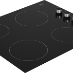 BEKO Built-In Hob,  60cm, 2 x 180mm & 1700W, 4 Vitroceramic  Plate Hob On Black Glass Side