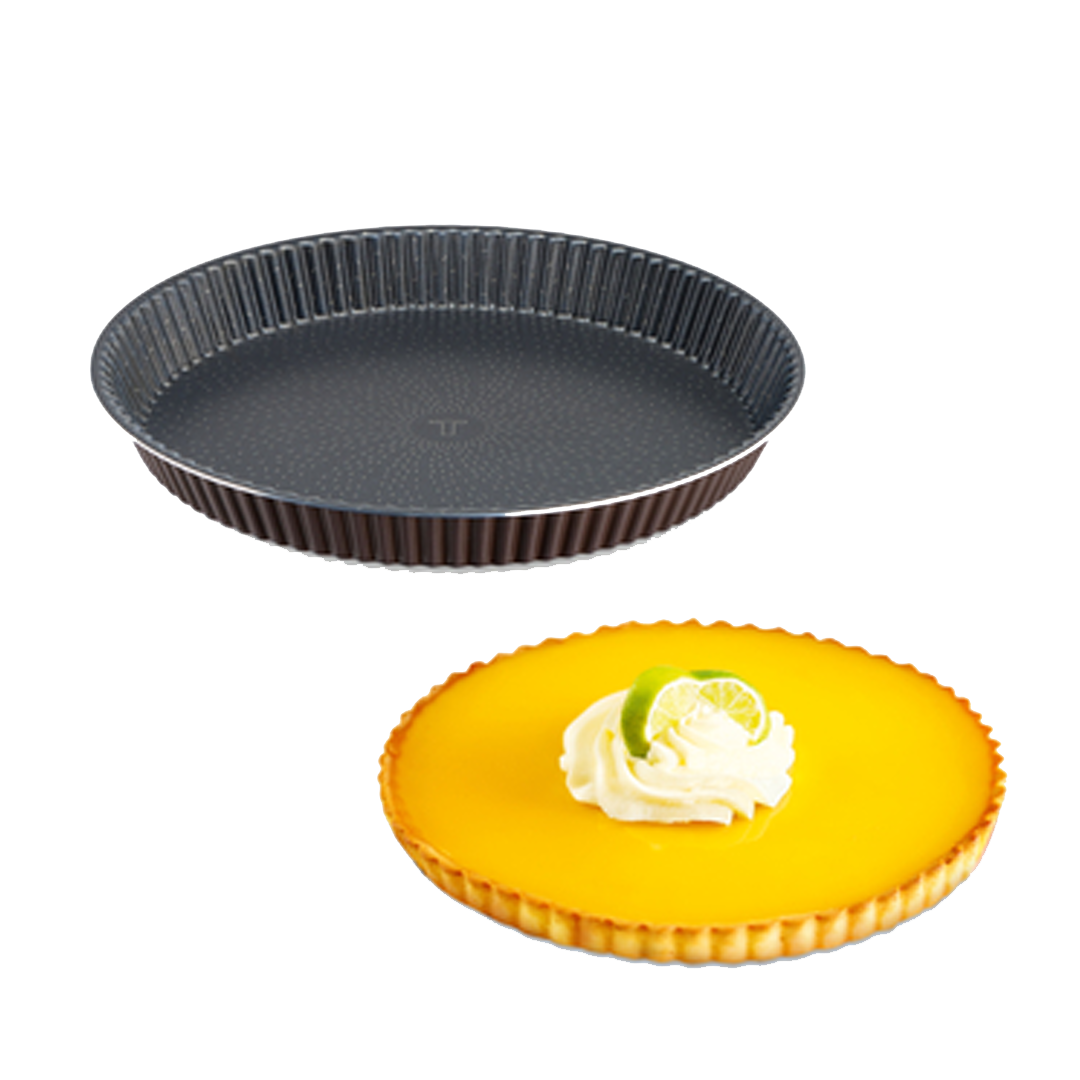 TEFAL Perfect Bake Aluminium Non Stick Fluted Tart Tin, 33Cm