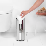 BRABANTIA Renew Toilet Accessory Set Of 3 Brilliant Steel