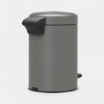 BRABANTIA Pedal Bin New Icon, 3L Mineral Concrete Grey