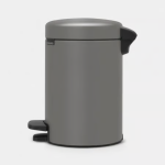 BRABANTIA Pedal Bin New Icon, 3L Mineral Concrete Grey