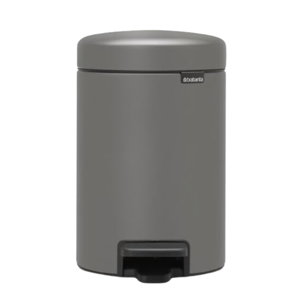 BRABANTIA Pedal Bin New Icon, 3L Mineral Concrete Grey