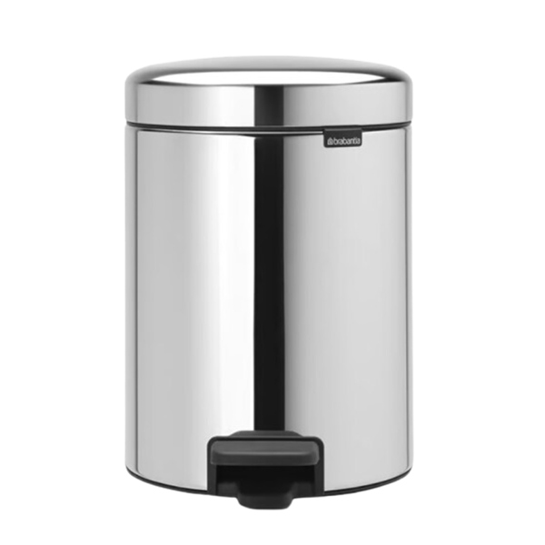 BRABANTIA Pedal Bin New Icon, 5L Brilliant Steel