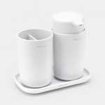 BRABANTIA Renew Bathroom Accessory Set Of 3 White