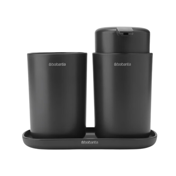 BRABANTIA Renew Bathroom Accessory Set Of 3 Dark Grey