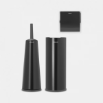 BRABANTIA Renew Toilet Accessory Set Of 3 Matt Black