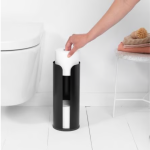 BRABANTIA Renew Toilet Accessory Set Of 3 Matt Black