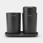 BRABANTIA Renew Bathroom Accessory Set Of 3 Dark Grey