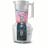 PHILIPS Table Top Blender, 1.9L, 2 in 1, with Mill, 450W, White Grey