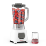 MOULINEX Table Top Blender, 1.5L, 2 in 1, with Grinder, 450W, White